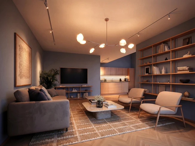 Gimle 309 Atmosfære stue kveld