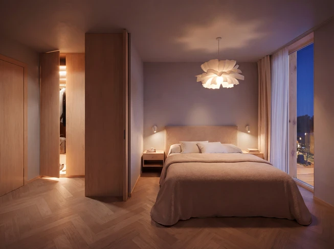 Gimle 308 Atmosfære soverom kveld